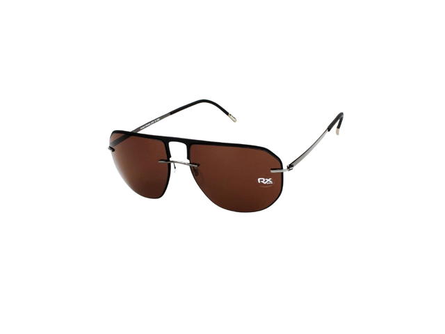 Silhouette Silhouette 8704 Sunglasses In Silver Titanium With Brown Lens - view 1