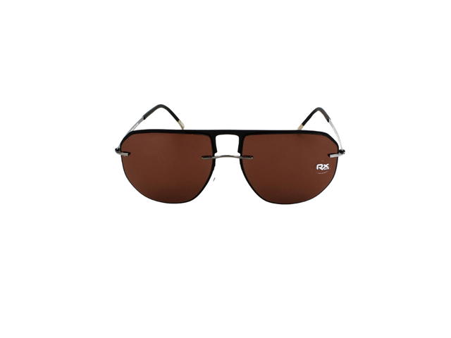 Silhouette Silhouette 8704 Sunglasses In Silver Titanium With Brown Lens - view 2