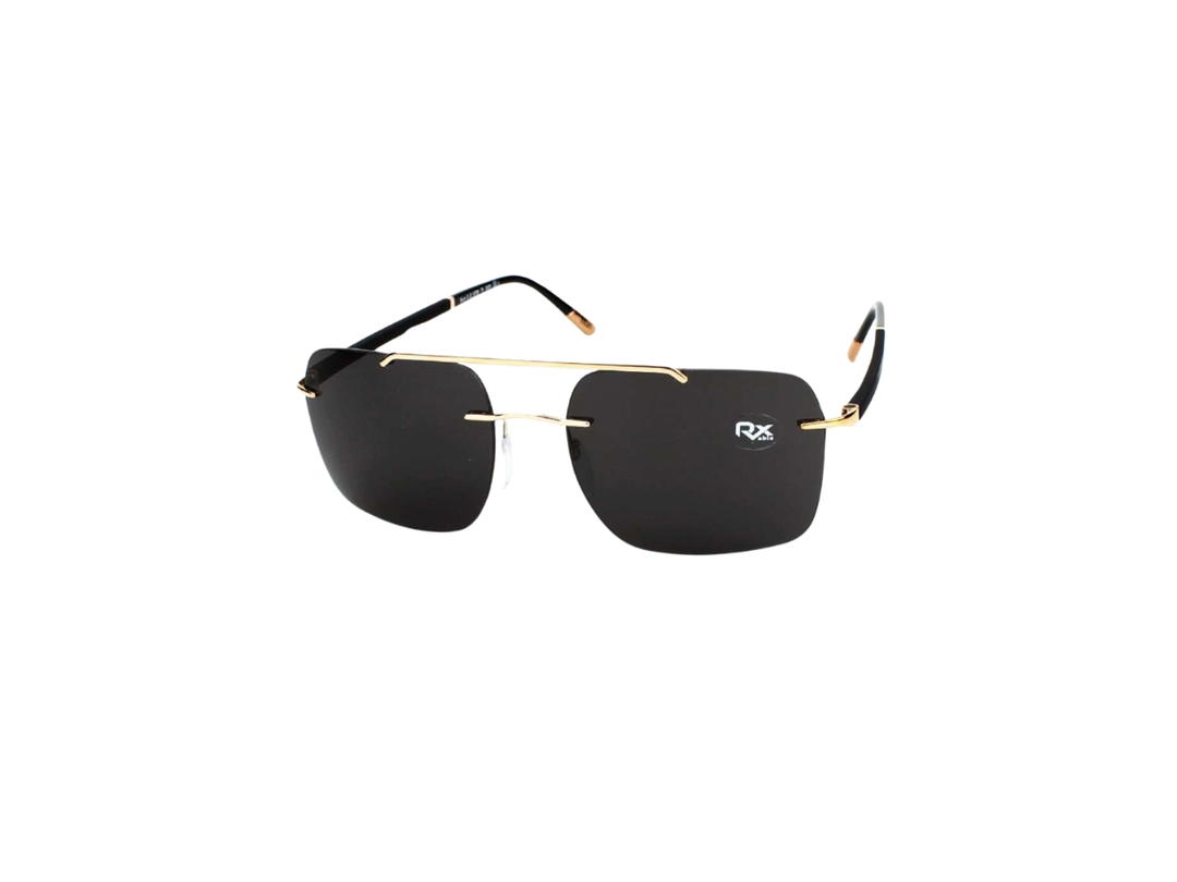 Silhouette Silhouette 8708 Sunglasses In Gold Titanium With Black Lens