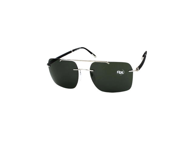 Silhouette Silhouette 8708 Sunglasses In Silver Titanium With Green Lens - view 1