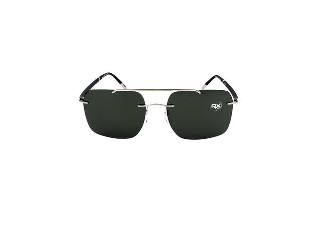 Silhouette Silhouette 8708 Sunglasses In Silver Titanium With Green Lens - view 2