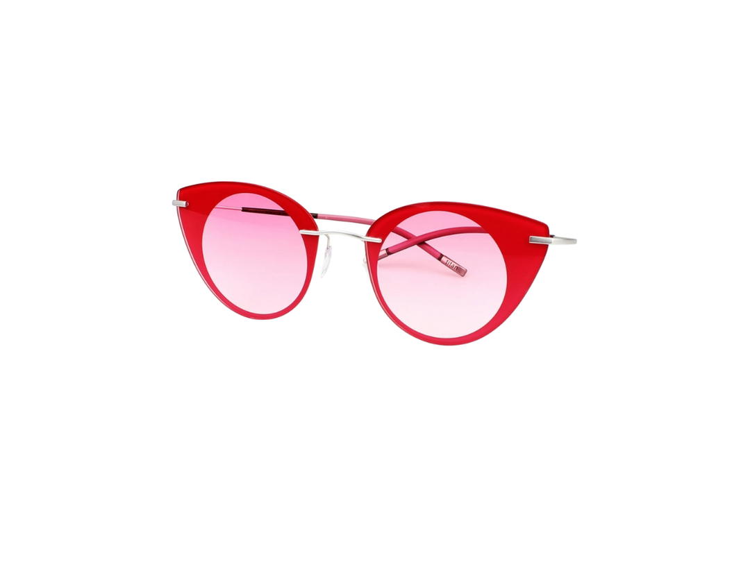 Silhouette Silhouette 9907 Sunglasses In Red Silver Titanium With Light Lens