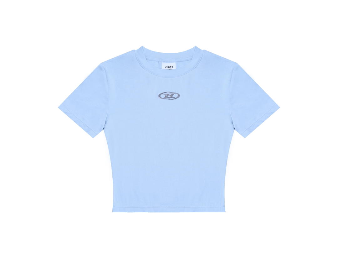 Borntowin Borntowin Silver B Modal Crop T-Shirts Sky Blue