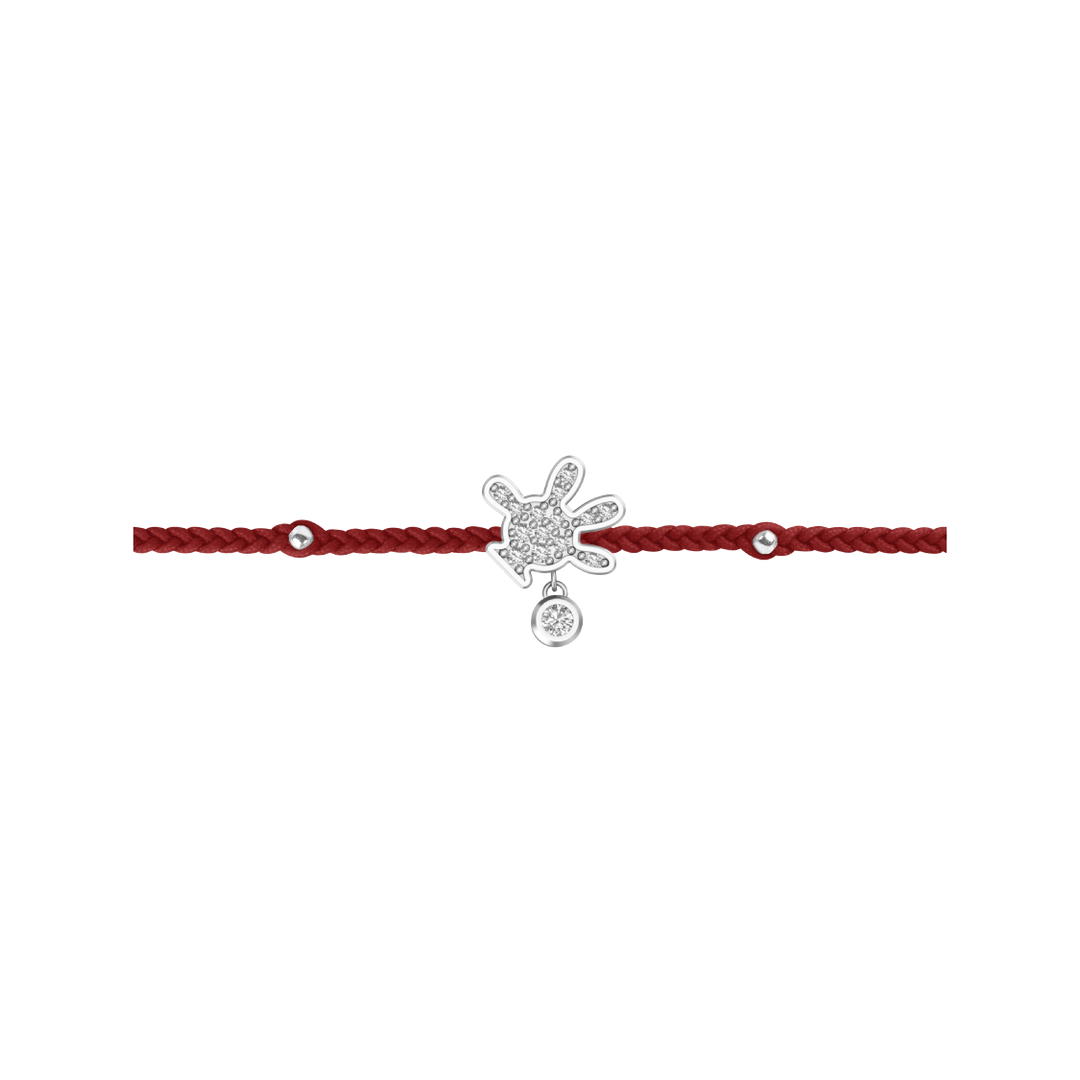 RAVIPA Silver Diamond Mickey Mouse Hand Bracelet