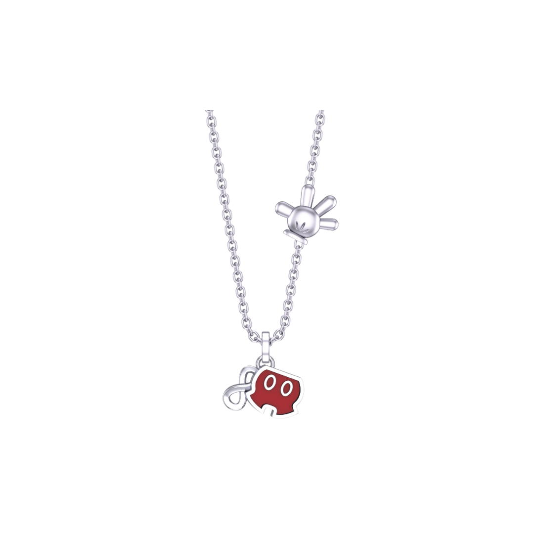 RAVIPA Silver Mickey Mouse Shorts Necklace