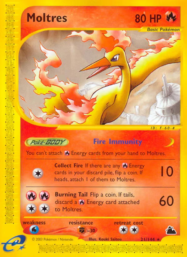 Pokemon Pokemon Moltres R [SK 21/144] E-Card "Skyridge" [ReverseHolo] (EN)
