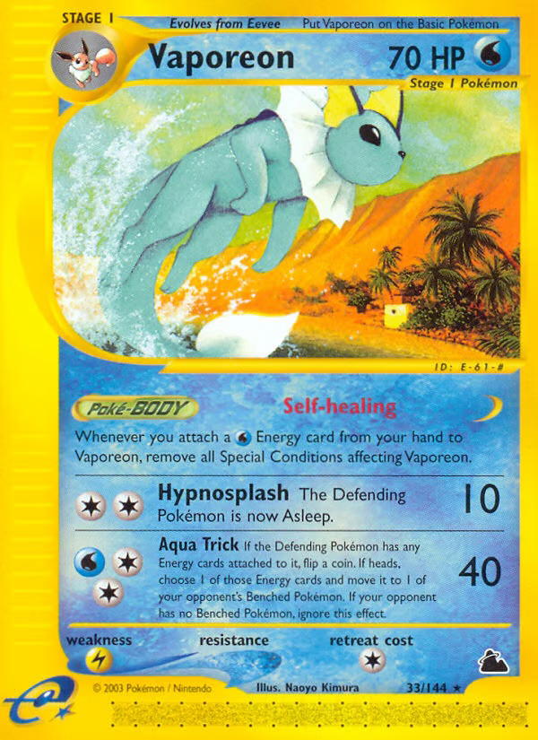 Pokemon Pokemon Vaporeon R [SK 33/144] E-Card "Skyridge" [ReverseHolo] (EN)
