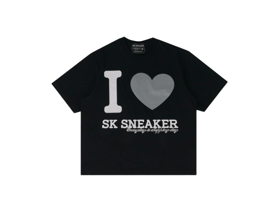 SK SNEAKER SK SNEAKER I LOVE SK BOXY BLACK TEE