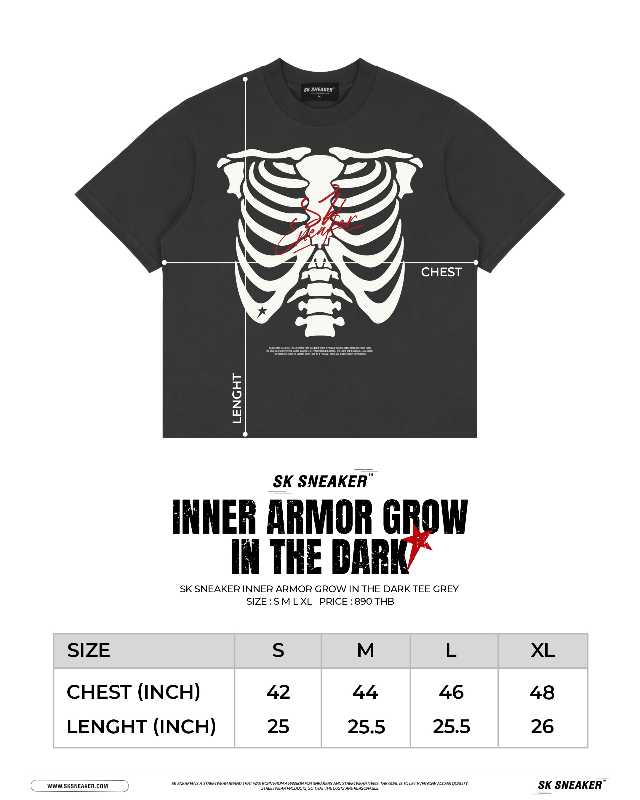 SK SNEAKER SK SNEAKER INNER ARMOR GROW IN THE DARK GREY TEE - view 8
