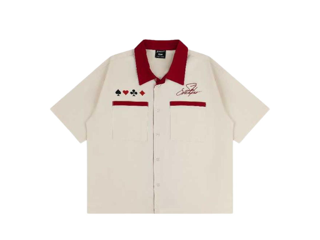 SK SNEAKER SK SNEAKER LUCKY CARD SHIRTS OAT BEIGE TEE