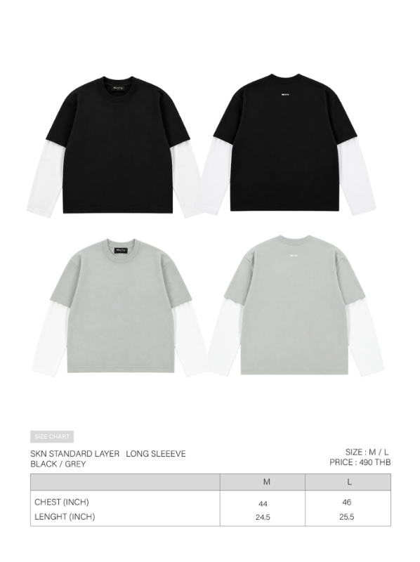 SK SNEAKER SK SNEAKER SKN Standard Layer 02 Long Seeeve Grey - view 3