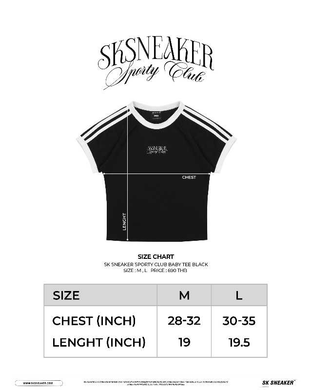 SK SNEAKER SK SNEAKER SPORTY CLUB BABY TEE BLACK - view 4