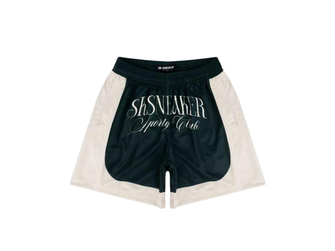 SK SNEAKER SK SNEAKER SPORTY CLUB CURVE LOGO SHORTS GREEN