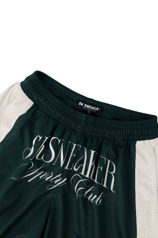 SK SNEAKER SK SNEAKER SPORTY CLUB CURVE LOGO SHORTS GREEN - view 4