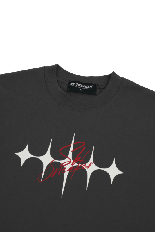 SK SNEAKER SK SNEAKER Starburst Script Grow In Thr Dark Tee Grey - view 5