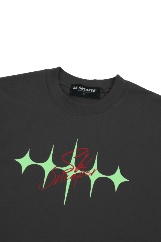SK SNEAKER SK SNEAKER Starburst Script Grow In Thr Dark Tee Grey - view 6