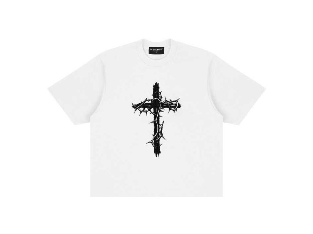 SK SNEAKER SK SNEAKER THORNS CROSS WHITE TEE