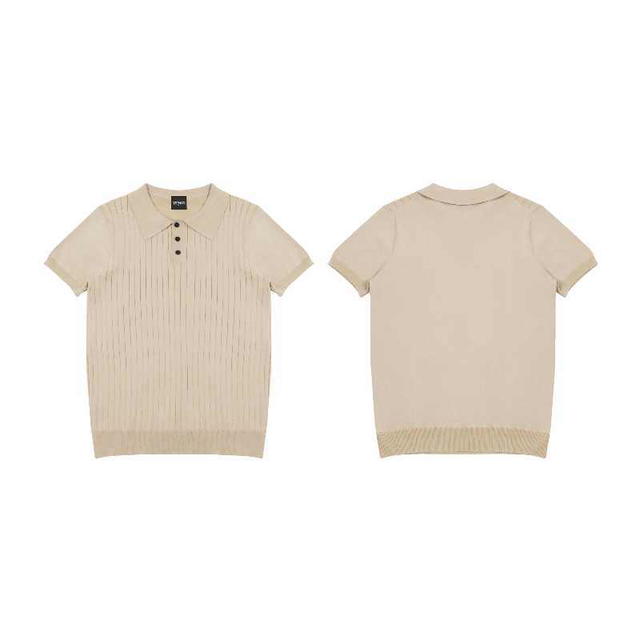 SK SNEAKER SK SNEAKER YEON.CO Basic Polo Beige Shirts - view 2