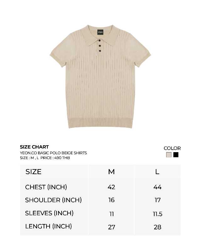 SK SNEAKER SK SNEAKER YEON.CO Basic Polo Beige Shirts - view 3