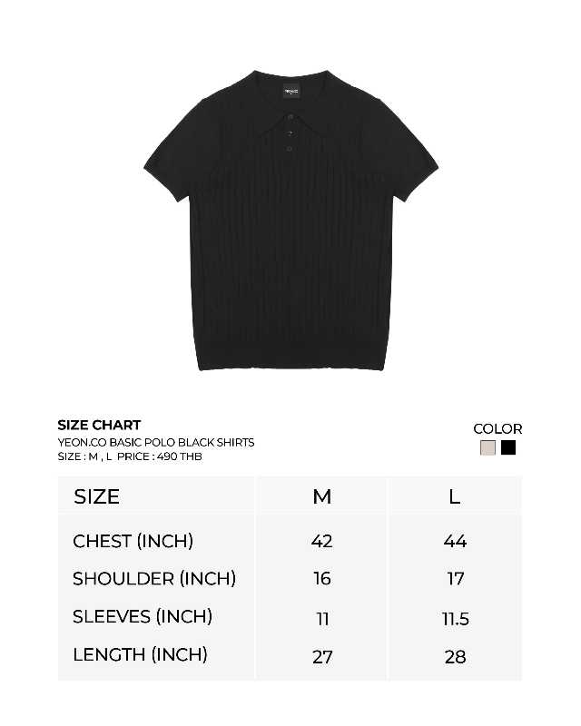 SK SNEAKER SK SNEAKER YEON.CO Basic Polo Black Shirts - view 4