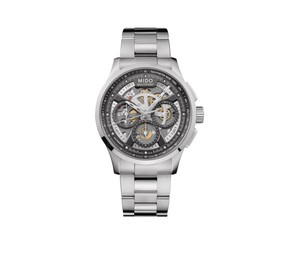 Buy Mido Multifort Chronograph Skeleton Stasinless Steel / Black / Bracelet at Sasom – Authentic and Ready to Ship