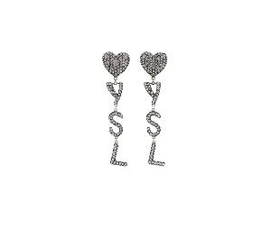 Buy Saint Laurent Opyum Heart Earrings Sliver at Sasom – Authentic and Ready to Ship