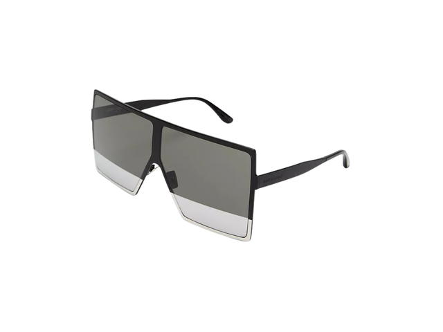 Saint Laurent Saint Laurent SL 182 Betty Oversized Semi-Matte Square Shield Sunglasses 68mm Black - view 1