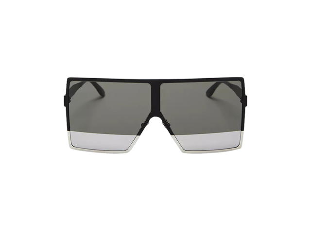 Saint Laurent Saint Laurent SL 182 Betty Oversized Semi-Matte Square Shield Sunglasses 68mm Black - view 2