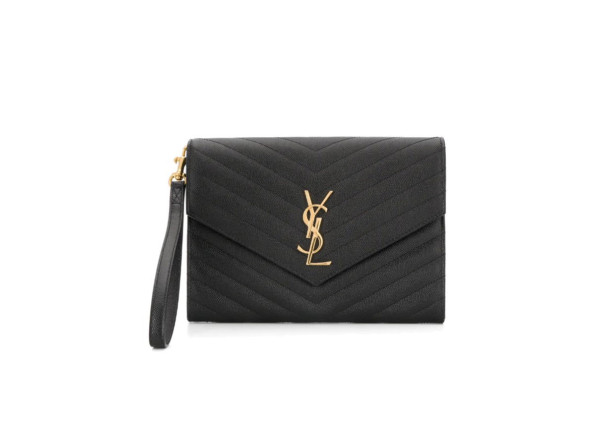 Saint Laurent Saint Laurent Cassandre Matelassé Flap Pouch Black
