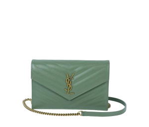 Buy Saint Laurent WOC 7.5 Envelope Chain Wallet Light Green at Sasom – Authentic and Ready to Ship