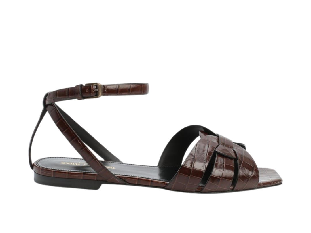 Saint Laurent Saint Laurent Tribute 05 Ankle Strap Sandals Brown (W)
