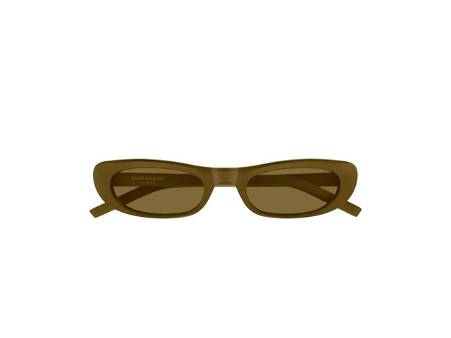 Saint Laurent Saint Laurent Oval Frame Sunglasses Olive Green - view 2