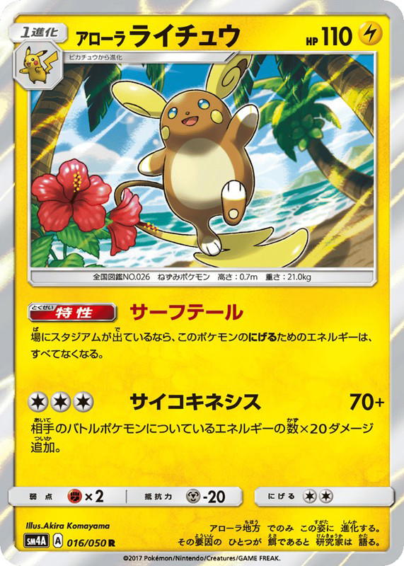 Pokemon Pokemon Alolan Raichu [SM4A 016/050] Sun & Moon "Ultradimensional Beasts" (JP)