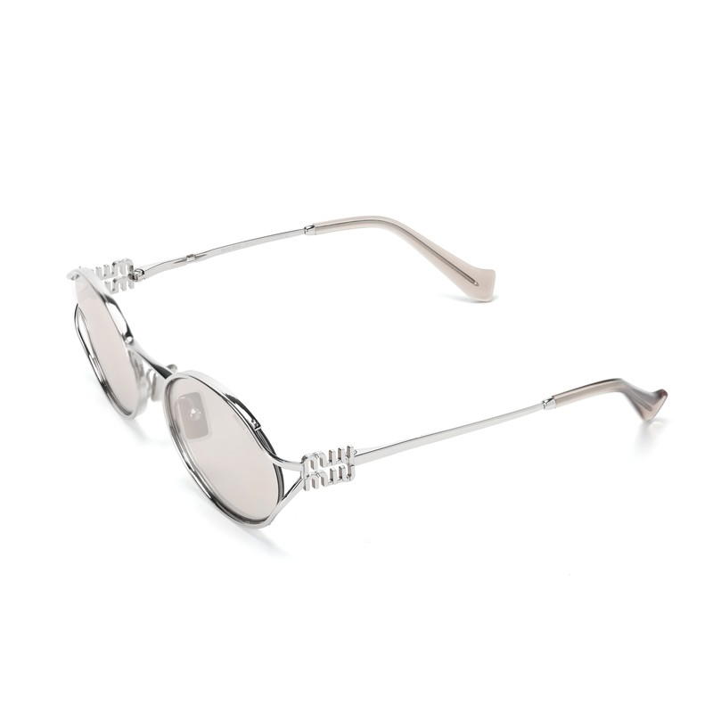 Miu Miu Miu Miu Oval Frame - Silver