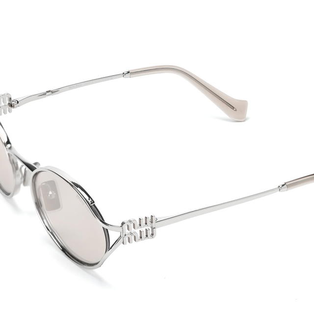 Miu Miu Miu Miu Oval Frame - Silver - view 4