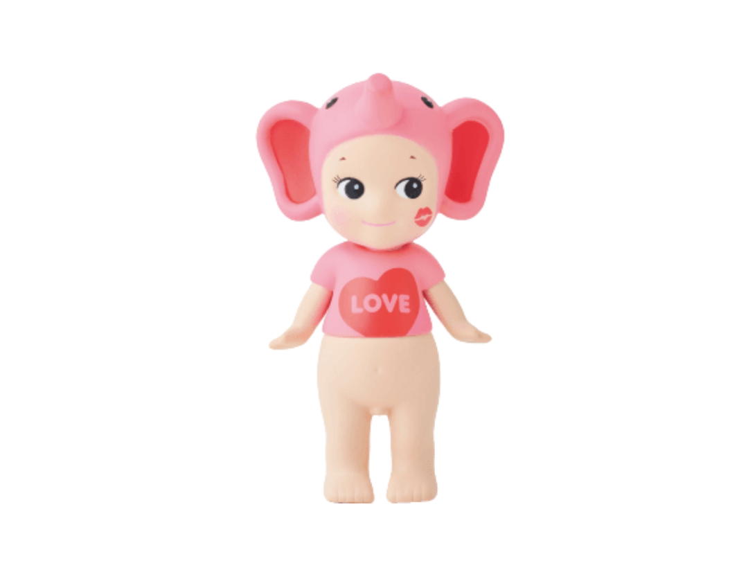 Sonny angel (เช็คการ์ด) Sonny angel Elephant (Mini Figure Charm Kiss Kiss Series)