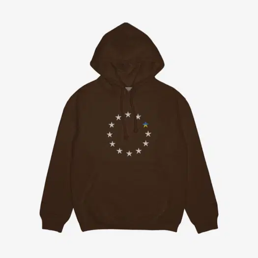 Buy Souvenir Official x Dust EUkraine Hoodie Brown at Sasom – Authentic and Ready to Ship