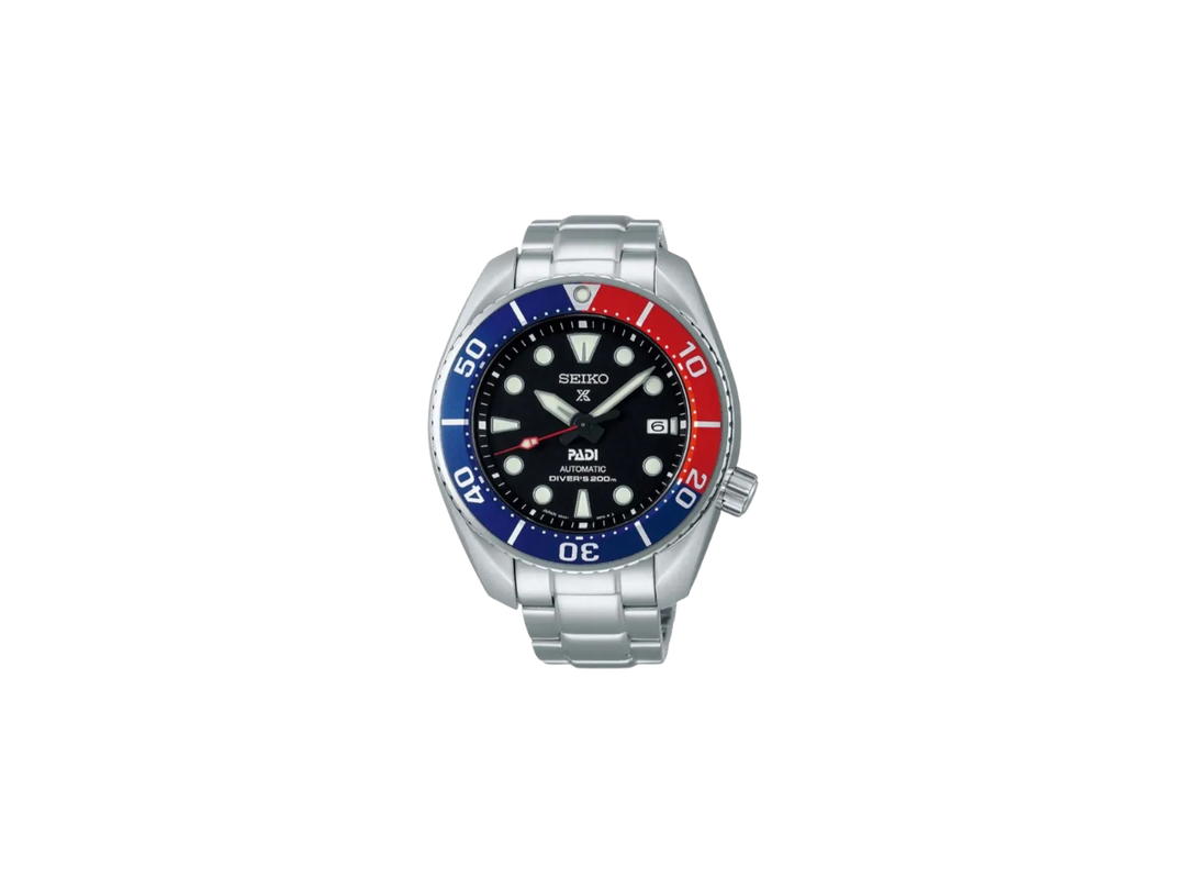 Seiko Seiko Prospex Automatic Diver’s 200m Padi Special Edition Silver Red