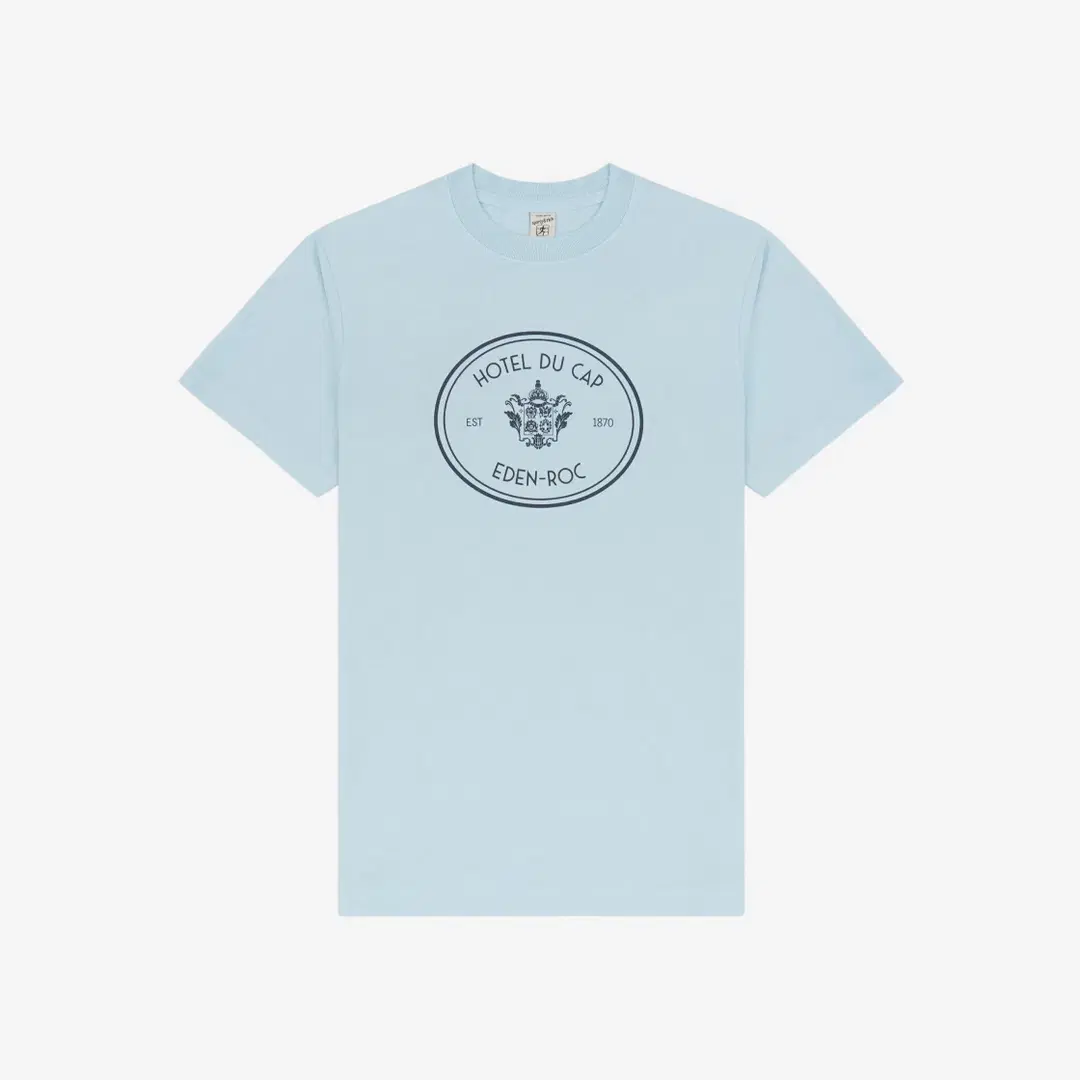 Sporty & Rich Sporty & Rich x Hotel Du Cap-Eden-Roc Eden Crest T-Shirt Baby Blue Navy