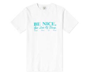 Buy Sporty & Rich Be Nice Tee White and Teal at Sasom – Authentic and Ready to Ship