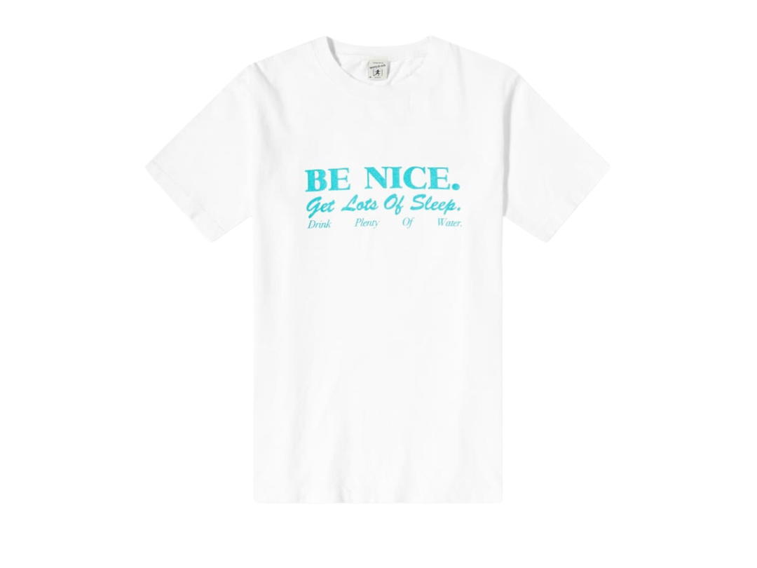 Sporty & Rich Sporty & Rich Be Nice Tee White and Teal
