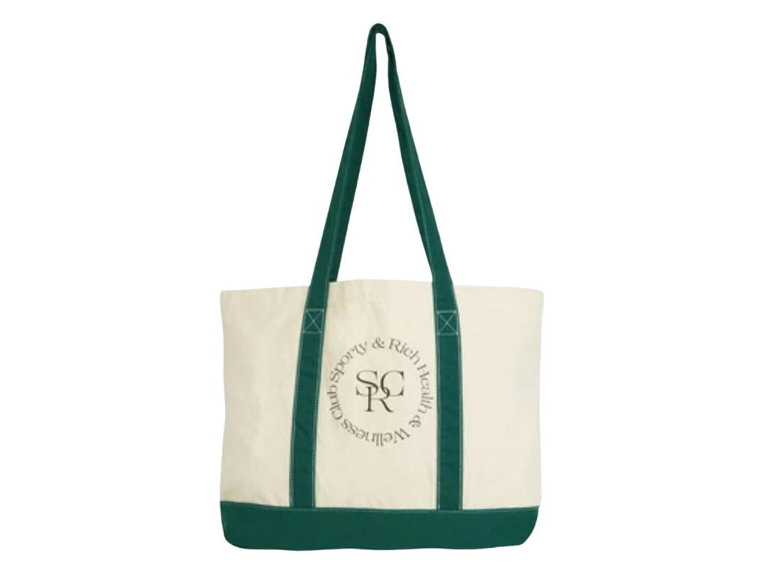Sporty & Rich Sporty & Rich Carolyn Logo Tote Bag Forest Green