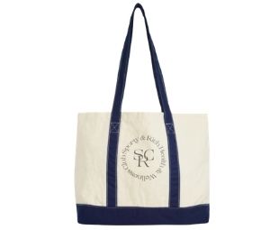 Buy Sporty & Rich Carolyn Logo Tote Bag Navy Blue at Sasom – Authentic and Ready to Ship