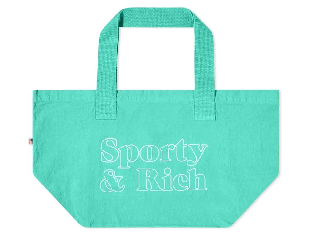 Sporty & Rich SPORTY & RICH FUN LOGO TOTE JUNIOR MINT - WHITE