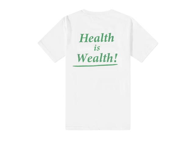 Sporty & Rich Sporty & Rich Health Is Wealth Tee - End. Exclusive White and Kelly - view 2