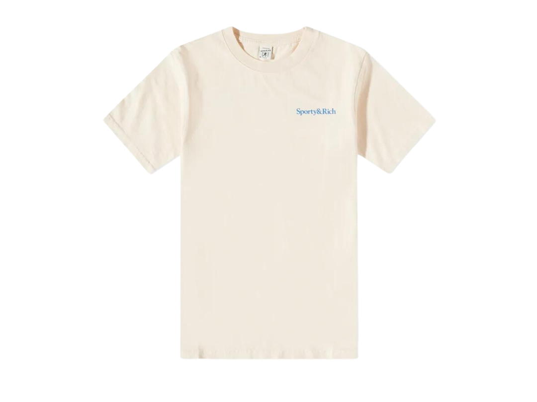 Sporty & Rich Sporty & Rich Health Is Wealth Tee Cream and Blue