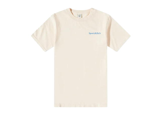 Sporty & Rich Sporty & Rich Health Is Wealth Tee Cream and Blue - view 1