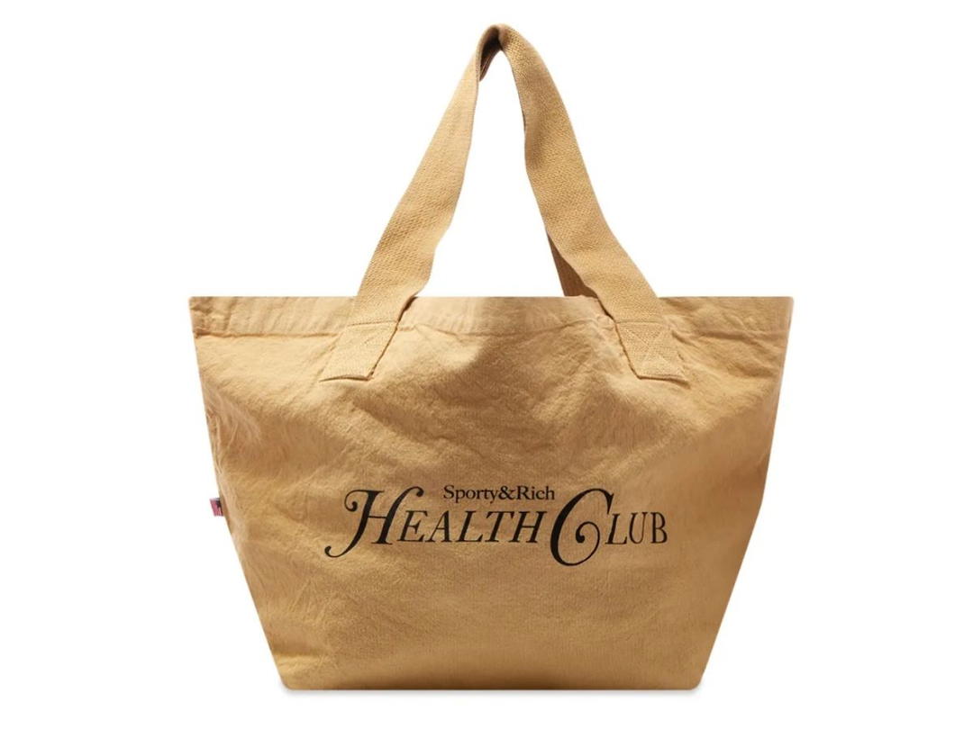 Sporty & Rich SPORTY & RICH RIZZOLI TOTE BAG CAMEL - WHITE