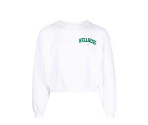 Buy Sporty & Rich Wellness Ivy Cropped Crewneck White Grass at Sasom – Authentic and Ready to Ship