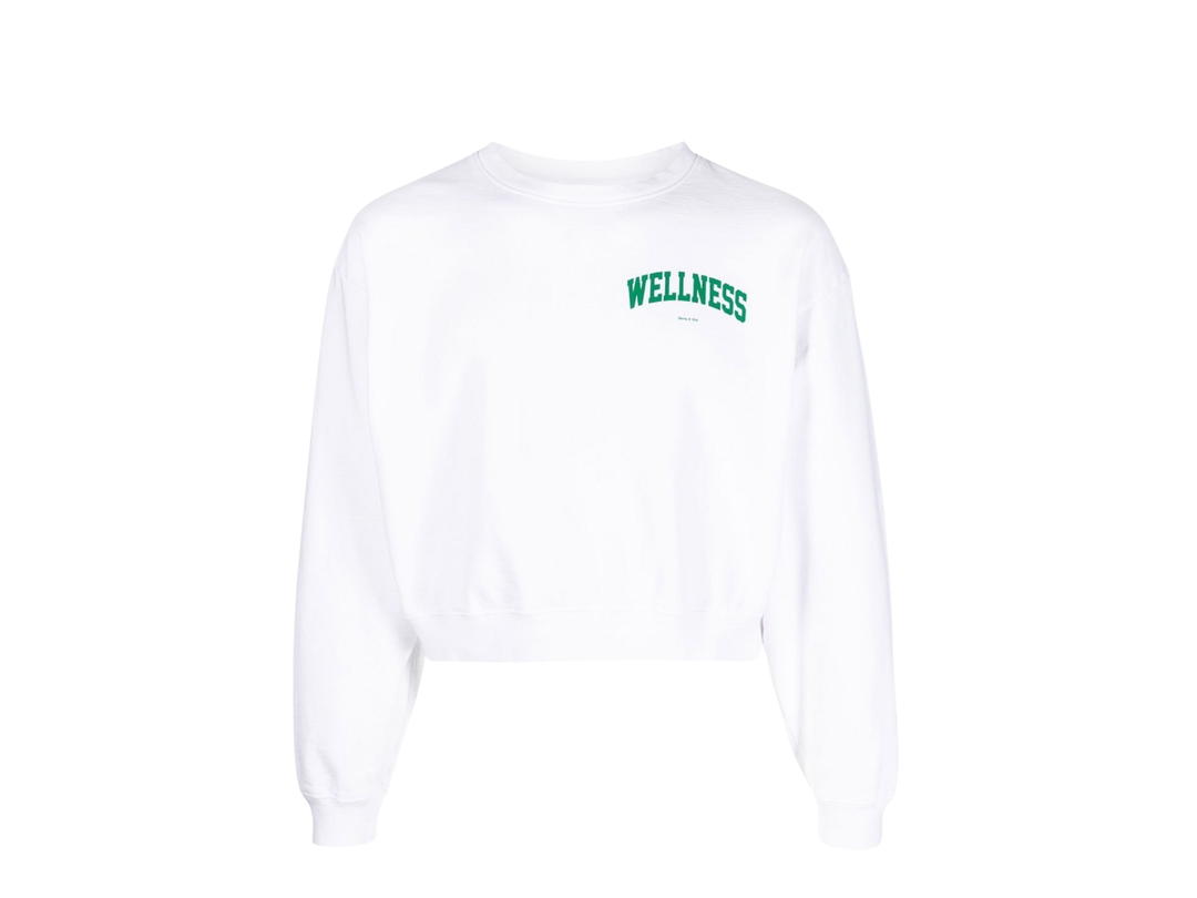 Sporty & Rich Sporty & Rich Wellness Ivy Cropped Crewneck White Grass